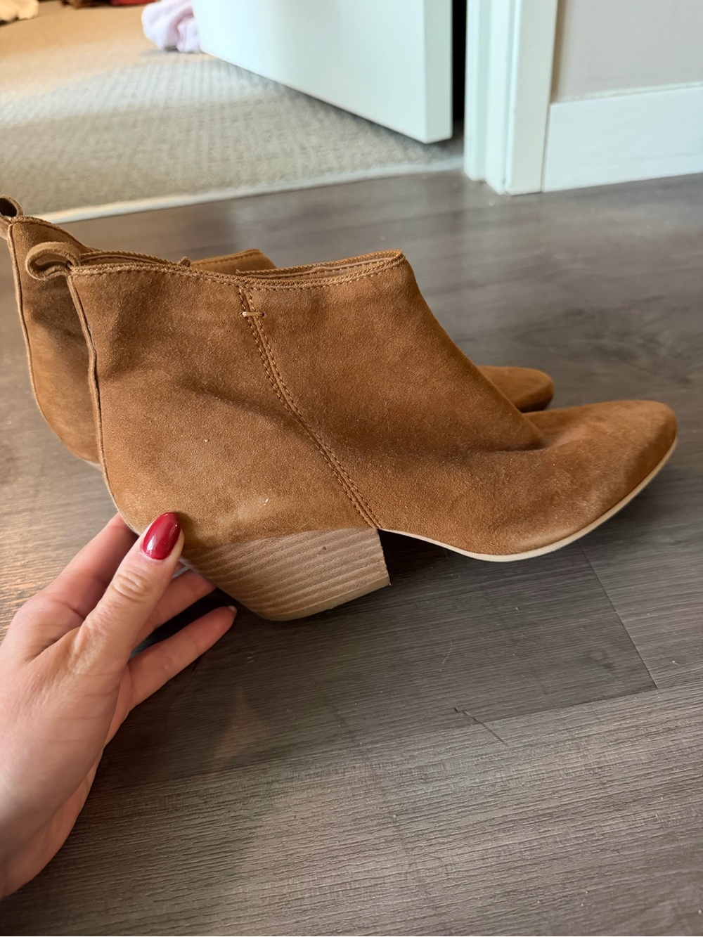 Dolce Vita Tan Faux Suede Ankle Booties